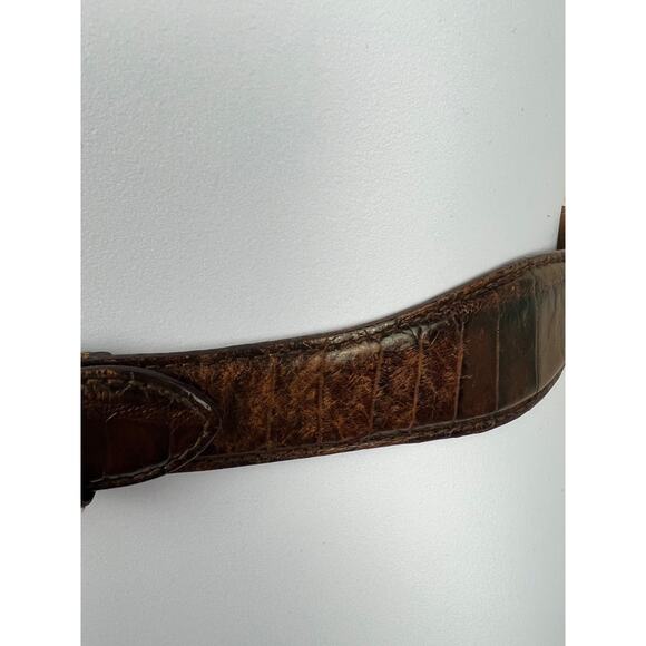 Fossil Brown Leather Belt With Silver Accents Size Medium Western Boho Rodeo - Picture 7 of 10